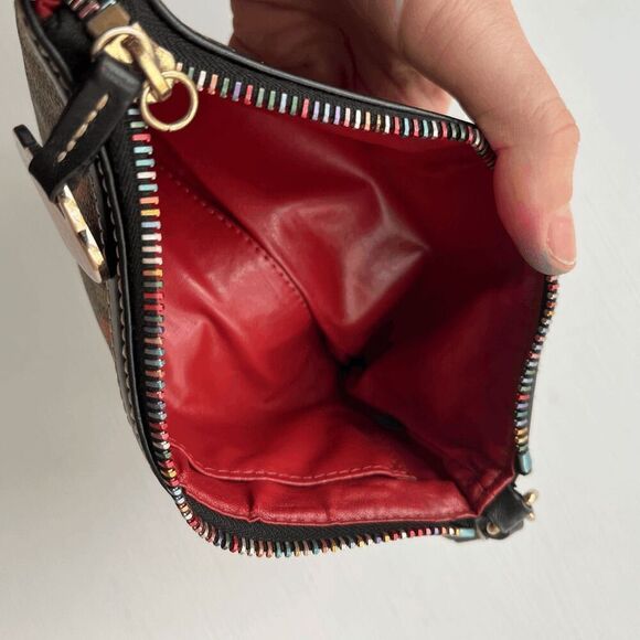 Y2K Dooney & Bourke Rainbow Monogram Wristlet Zip Pouch with Heart Tag - Picture 8 of 14